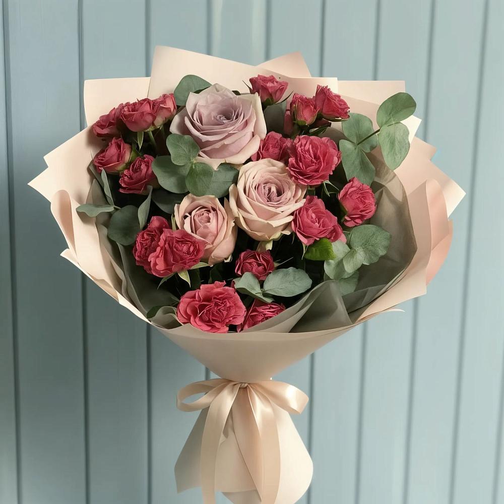 Букет цветов из: Гвоздики и Розы в Вишняково