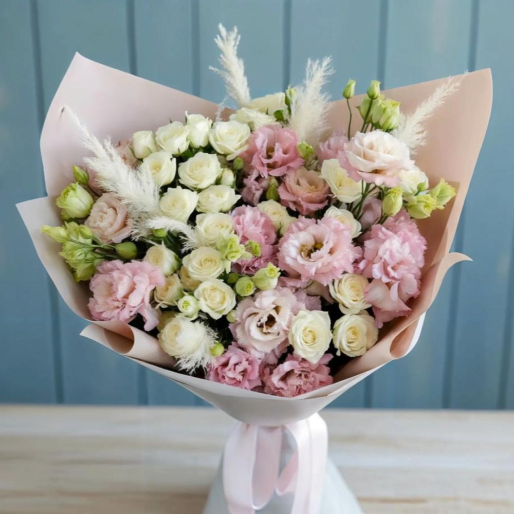 Букет цветов из: Альстромерии и Розы в Вишняково