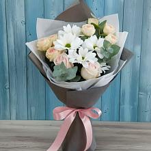 Букет цветов из:  Хризантемы и Розы #REPLACE_PRED# Вишняково