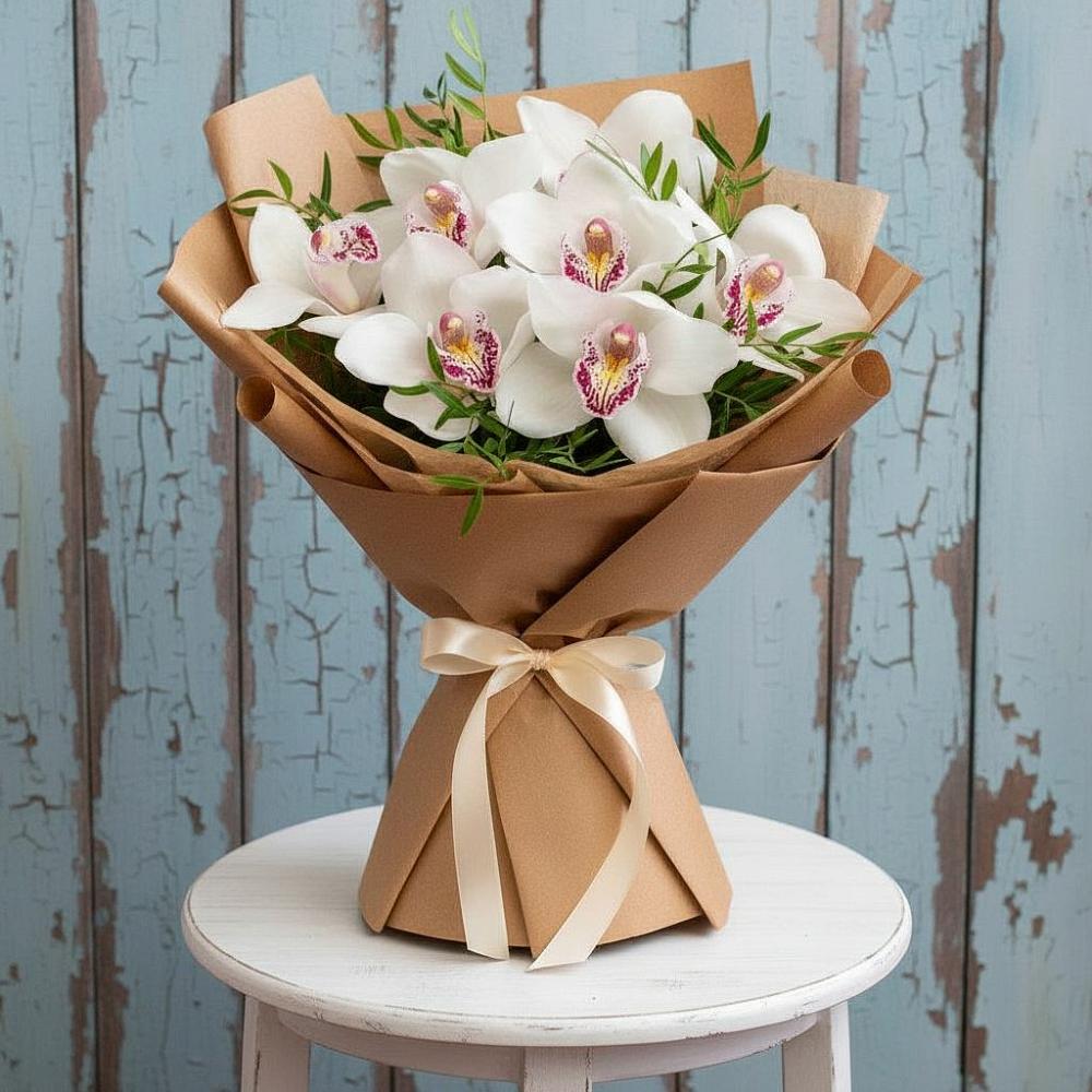 Букет цветов из: Орхидеи и Розы в Вишняково