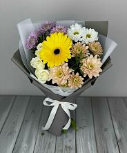 Букет цветов из:  Розы, Герберы и Хризантемы в Вишняково