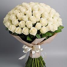 Букет 101 беля роза Белоснежка в Вишняково