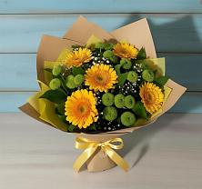 Букет цветов из:  Герберы и Хризантемы в Вишняково