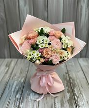 Букет цветов из:  Гвоздики, Розы и Хризантемы в Вишняково