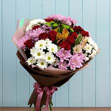 Букет цветов из:  Розы, Хризантемы и Альстромерии #REPLACE_PRED# Вишняково