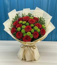 Букет цветов из:  Розы и Хризантемы #REPLACE_PRED# Вишняково